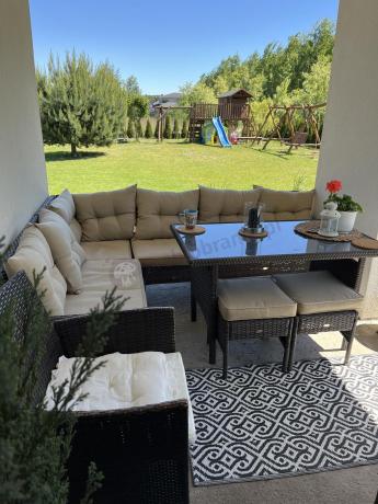 Narożnik technorattan 8 miejsc ze stołem obiadowym Perata Corner Brown