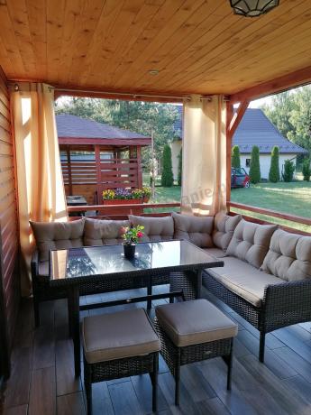 Narożnik technorattan 8 miejsc ze stołem obiadowym Perata Corner Brown