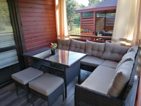 Narożnik technorattan 8 miejsc ze stołem obiadowym Perata Corner Brown