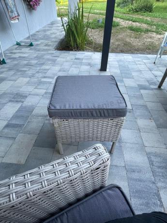 Narożnik technorattan ze stołem 120x70cm i fotelami Perata Corner Plus Light Grey