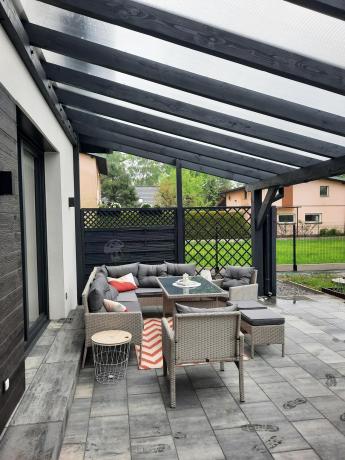 Narożnik technorattan ze stołem 120x70cm i fotelami Perata Corner Plus Light Grey