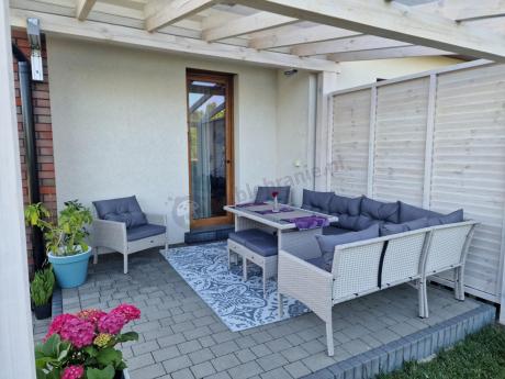 Narożnik technorattan ze stołem 120x70cm i fotelami Perata Corner Plus Light Grey