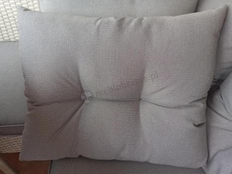 Narożnik technorattan ze stołem 120x70cm i pufami Perata Corner Light Grey