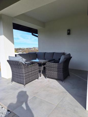 Narożnik z fotelami technorattan Novici - Antracyt