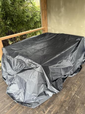 Narożnik z technorattanu 190x140cm z wysokim stołem i 3 pufami Torino Corner Anthracite