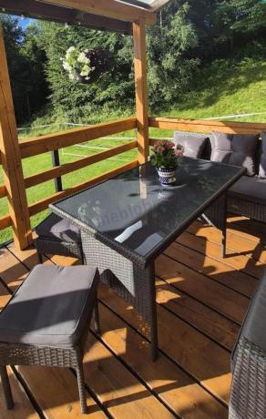 Narożnik z technorattanu 190x190cm z 3 pufami i stołem Torino Corner XL Anthracite