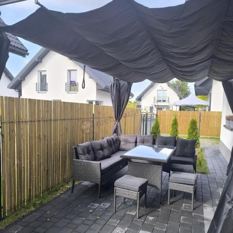 Narożnik z technorattanu 190x190cm z 3 pufami i stołem Torino Corner XL Anthracite