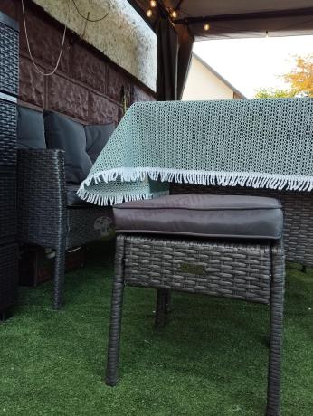 Narożnik z technorattanu 190x190cm z pufami Torino Corner XL Anthracite