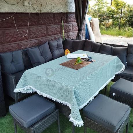 Narożnik z technorattanu 190x190cm z pufami Torino Corner XL Anthracite
