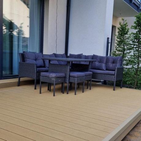 Narożnik z technorattanu 190x190cm z pufami Torino Corner XL Anthracite