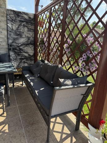 Narożnik z technorattanu 190x190cm z pufami Torino Corner XL Anthracite