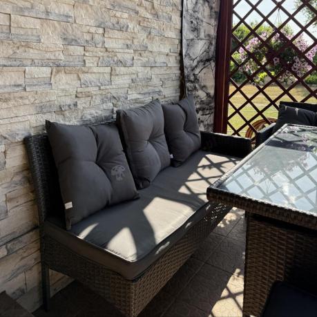 Narożnik z technorattanu 190x190cm z pufami Torino Corner XL Anthracite
