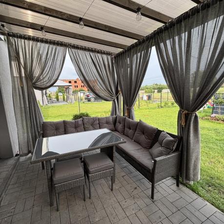 Narożnik z technorattanu 190x190cm z pufami Torino Corner XL Anthracite