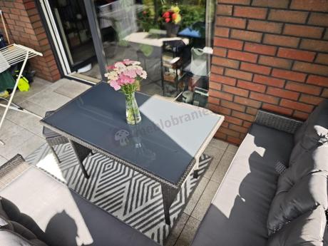 Narożnik z technorattanu 190x190cm z pufami Torino Corner XL Anthracite
