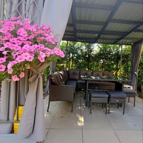 Narożnik z technorattanu 190x190cm z pufami Torino Corner XL Anthracite