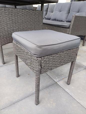 Narożnik z technorattanu 190x190cm z pufami Torino Corner XL Anthracite