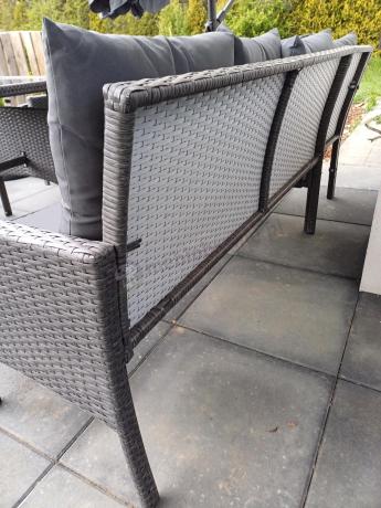 Narożnik z technorattanu 190x190cm z pufami Torino Corner XL Anthracite