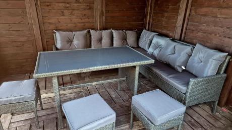 Narożnik z technorattanu 190x190cm z pufami Torino Corner XL Anthracite