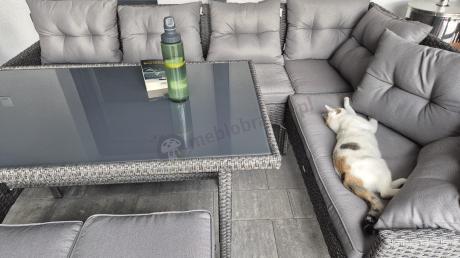 Narożnik z technorattanu z pufami i fotelami Perata Corner Plus – Anthracite