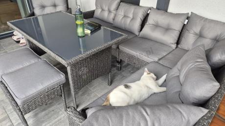 Narożnik z technorattanu z pufami i fotelami Perata Corner Plus – Anthracite