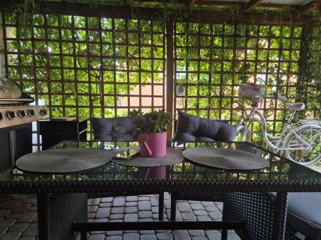 Narożnik z technorattanu z pufami i fotelami Perata Corner Plus – Anthracite