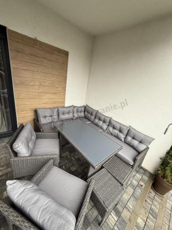 Narożnik z technorattanu z pufami i fotelami Perata Corner Plus – Anthracite