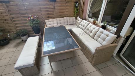 Narożny jasny zestaw mebli z technorattanu Topiano Nature Select