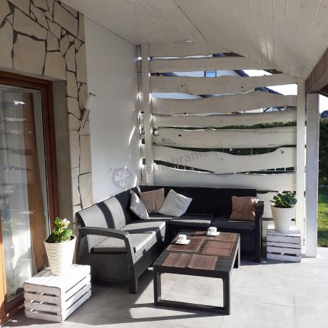 Narożny zestaw mebli do ogrodu