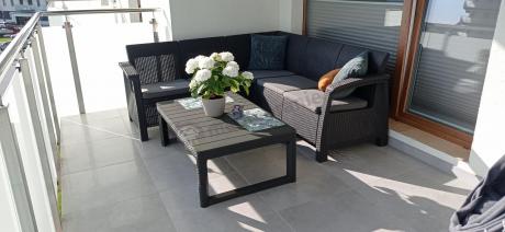 Narożny zestaw mebli do ogrodu