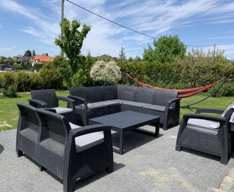 Narożny zestaw mebli do ogrodu