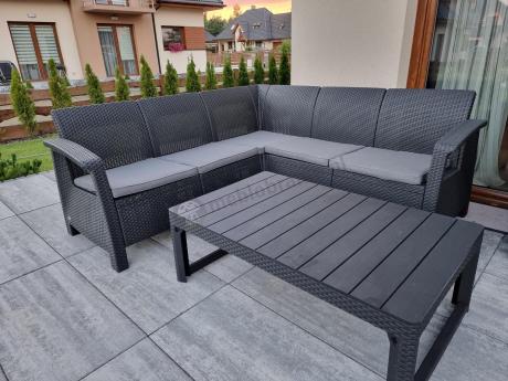 Narożny zestaw mebli do ogrodu