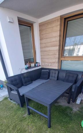 Narożny zestaw mebli do ogrodu
