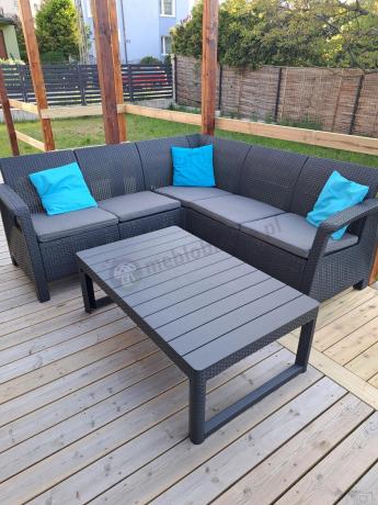 Narożny zestaw mebli do ogrodu