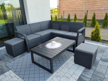 Narożny zestaw mebli do ogrodu