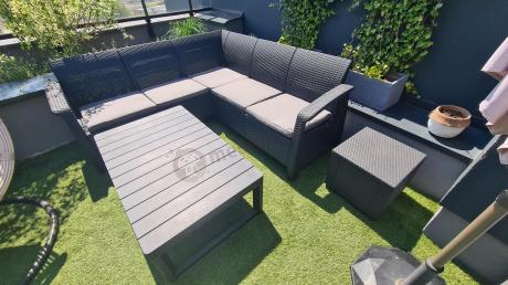 Narożny zestaw mebli do ogrodu