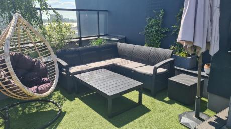 Narożny zestaw mebli do ogrodu