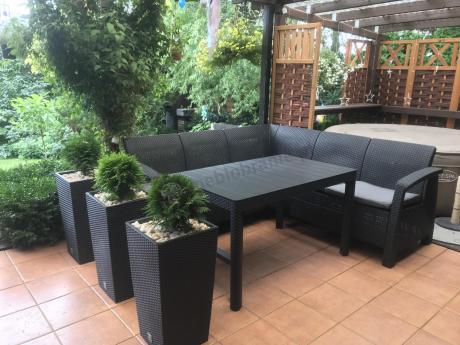 Narożny zestaw mebli do ogrodu