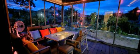 Nowoczesne aluminiowe meble ogrodowe z regulowanymi fotelami - Renalo Dining Relax Grafitowe