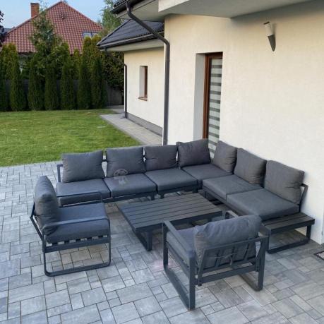 Nowoczesne grafitowe meble ogrodowe modułowe Panaon DG