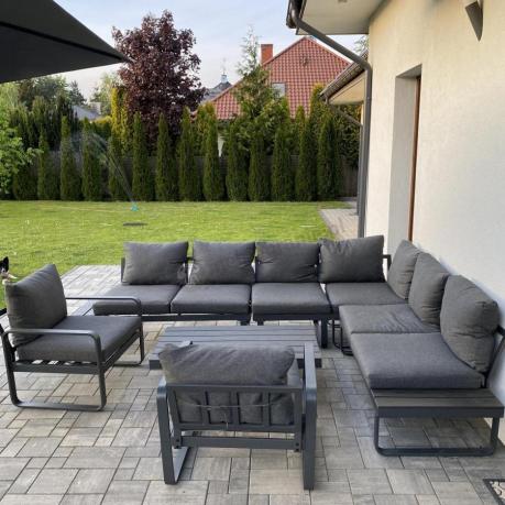 Nowoczesne grafitowe meble ogrodowe modułowe Panaon DG