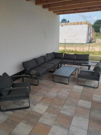 Nowoczesne grafitowe meble ogrodowe modułowe Panaon DG