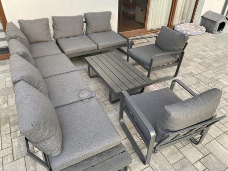 Nowoczesne grafitowe meble ogrodowe modułowe Panaon DG