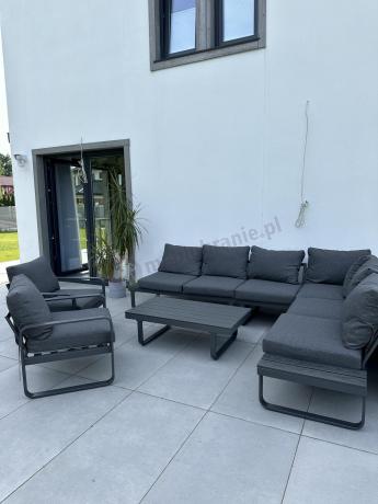 Nowoczesne grafitowe meble ogrodowe modułowe Panaon DG