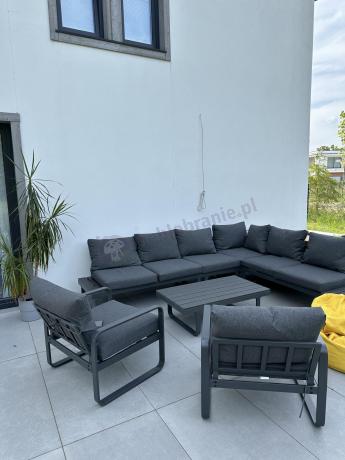 Nowoczesne grafitowe meble ogrodowe modułowe Panaon DG