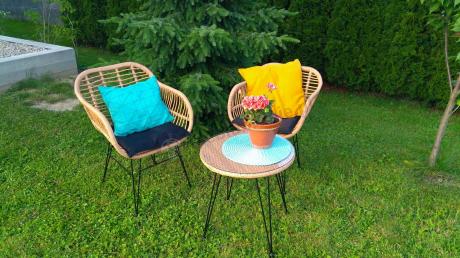 Meble na balkon w bloku z technorattanu boho