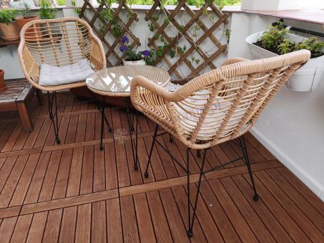 Meble na balkon w bloku z technorattanu boho