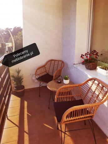 Meble na balkon w bloku z technorattanu boho
