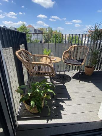 Meble na balkon w bloku z technorattanu boho