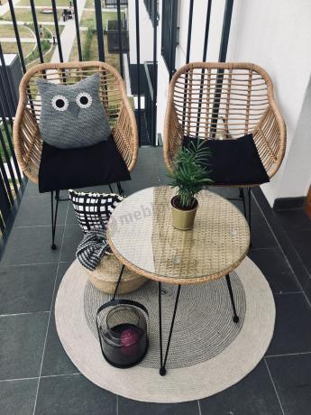 Meble na balkon w bloku z technorattanu boho