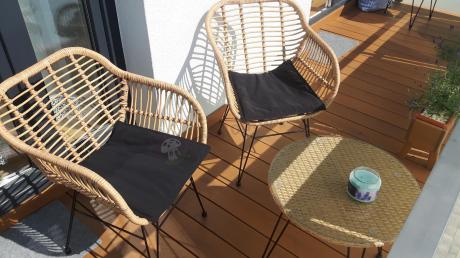 Meble na balkon w bloku z technorattanu boho